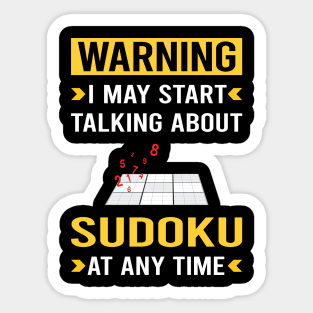 Warning Sudoku Sticker